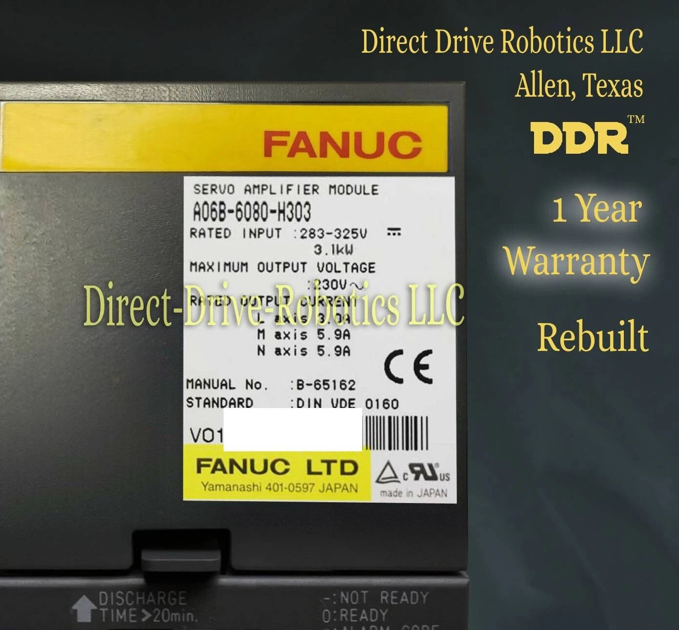 Fanuc A06B-6080-H303 - Rebuilt with warranty