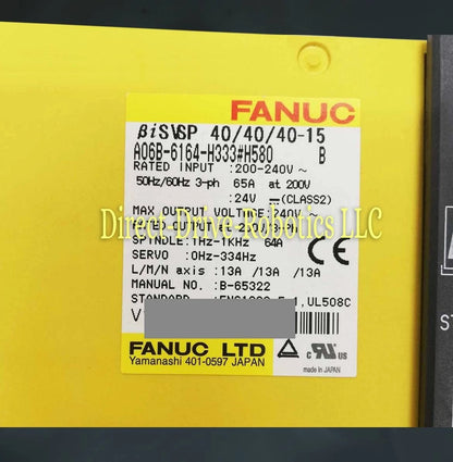 Fanuc A06B-6164-H333#H580 - Rebuilt with warranty
