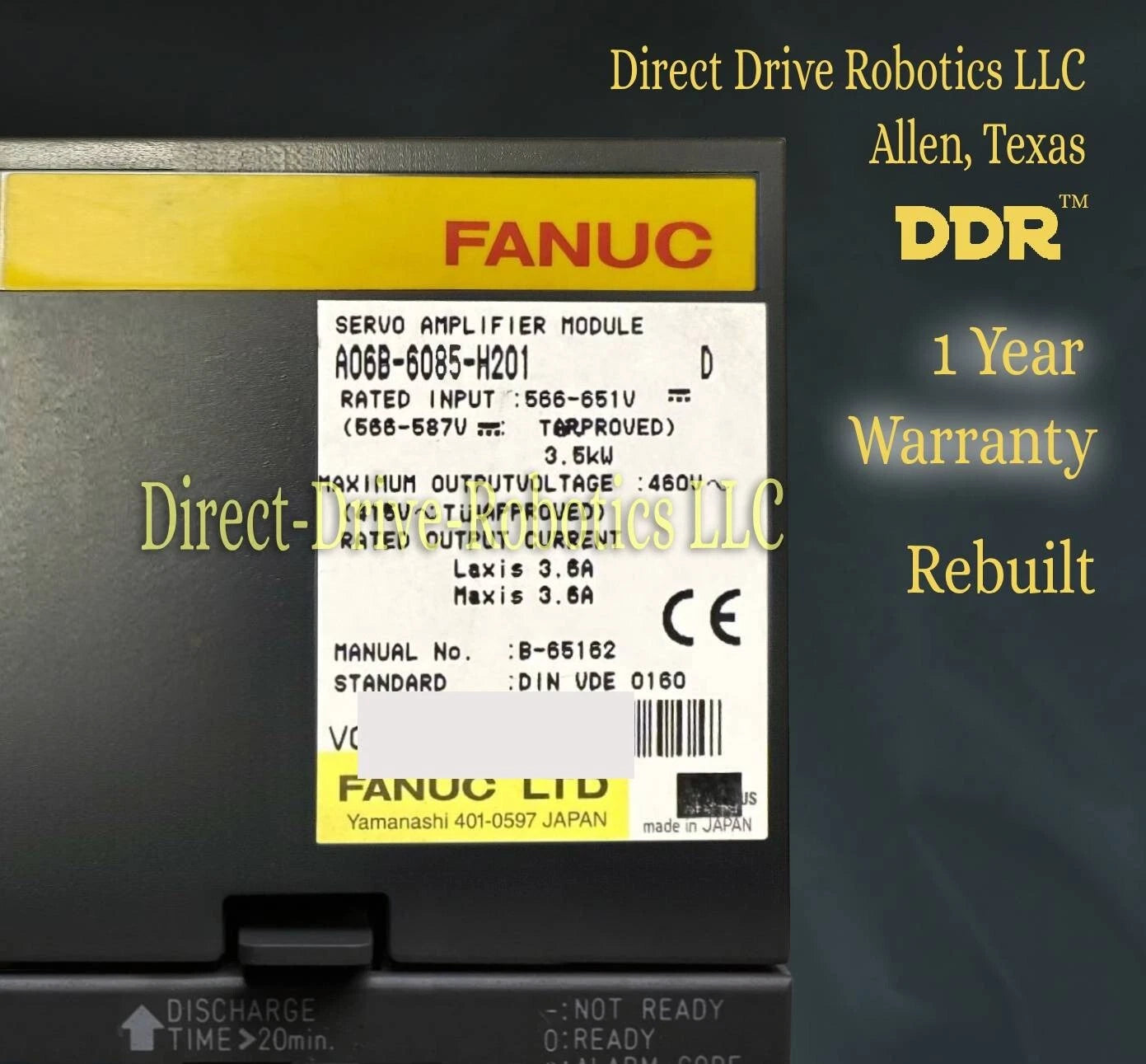 Fanuc A06B-6085-H201 - Rebuilt with warranty
