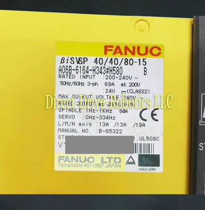 Fanuc A06B-6164-H343#H580 - Rebuilt with warranty