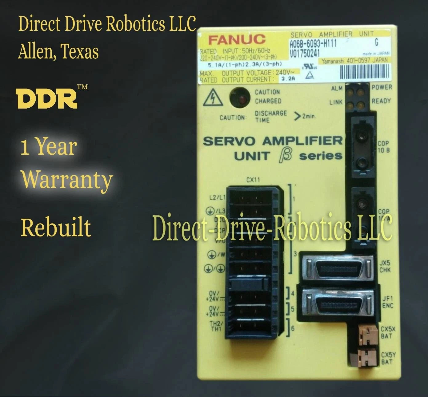 Fanuc A06B-6093-H111 - Rebuilt with warranty