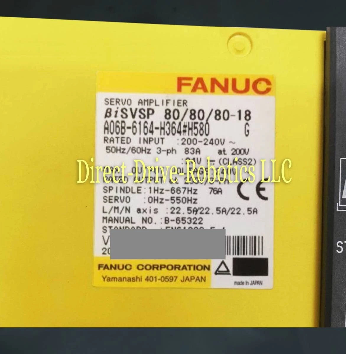 Fanuc A06B-6164-H364#H580 - Rebuilt with warranty
