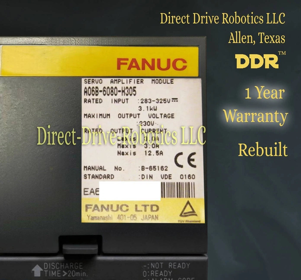 H305 Fanuc A06B-6080-H305 - Rebuilt with warranty – Direct Drive Robotics LLC