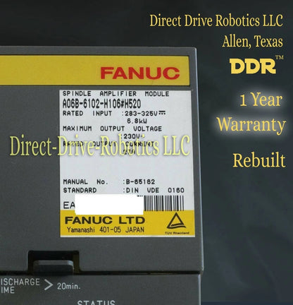 Fanuc A06B-6102-H106#H520 - Rebuilt with warranty
