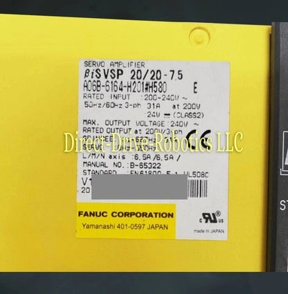 Fanuc A06B-6164-H201#H580 - Rebuilt with warranty