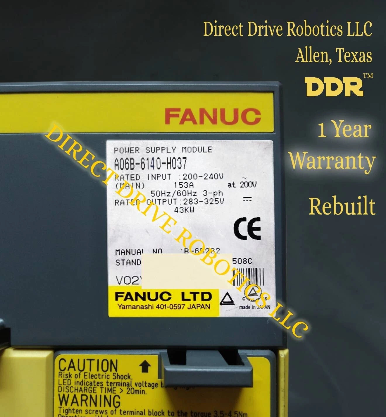 Fanuc A06B-6140-H037 - Rebuilt with warranty